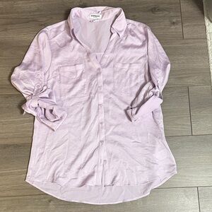 Express Lavender Button-Up Blouse